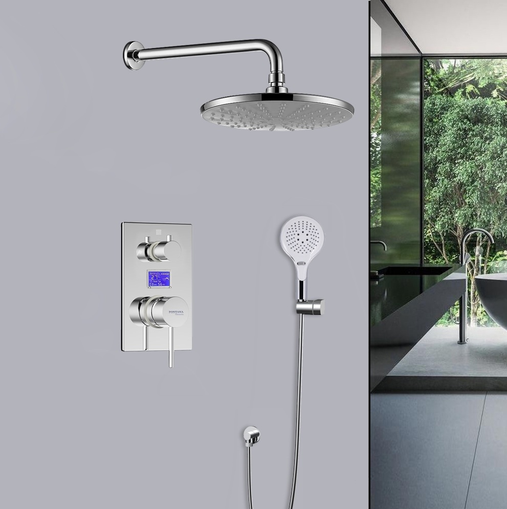 Fontana Mendoza Intelligent Chrome Shower Set with Digital Display